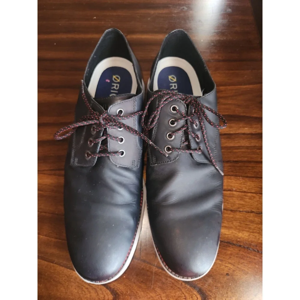 Cole Haan Men's OriginalGrand Plain Toe Oxford Leather Shoes Black Size 10.5